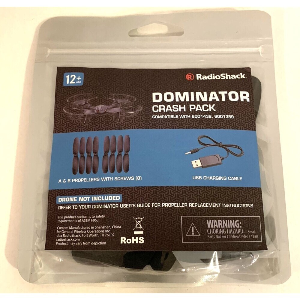 12 Pack RadioShack Dominator Propellers Crash Pack For 6001432.6001359 USB Cable